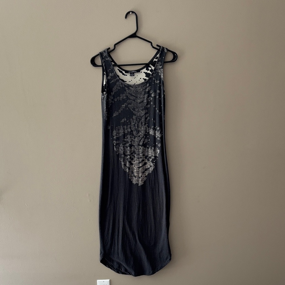 Soft Dark Slate Gray Midi Tank Dress